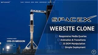 SpaceX Website Clone - HTML, CSS & JavaScript